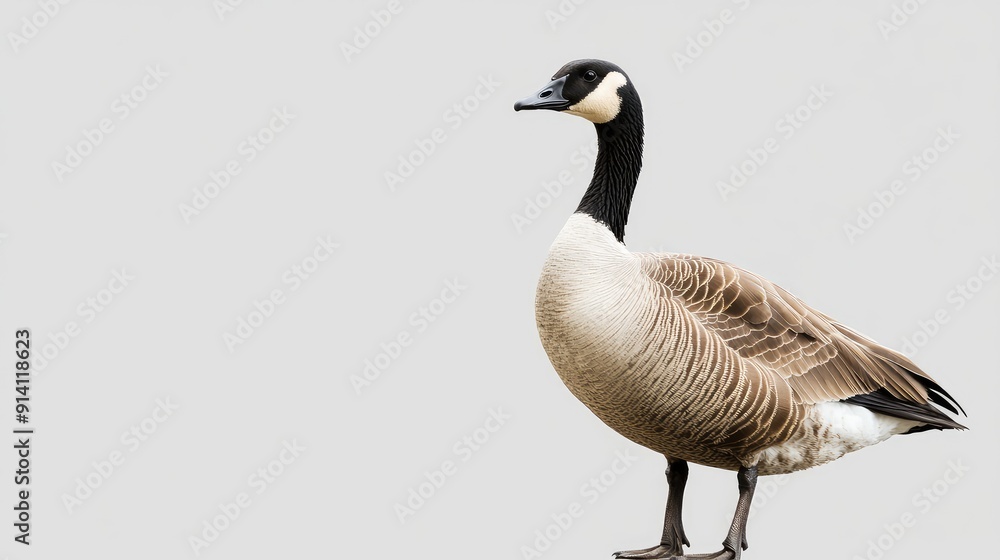 Goose isolated on a plain background, providing space for text and waterfowl content. Goose isolated on a plain background, providing space for text and waterfowl content.