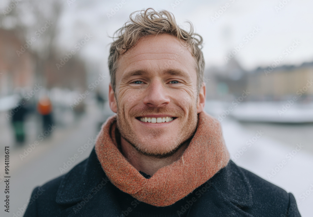 Confident Nordic Man with a Warm Smile. Confident Nordic Man with a Warm Smile.