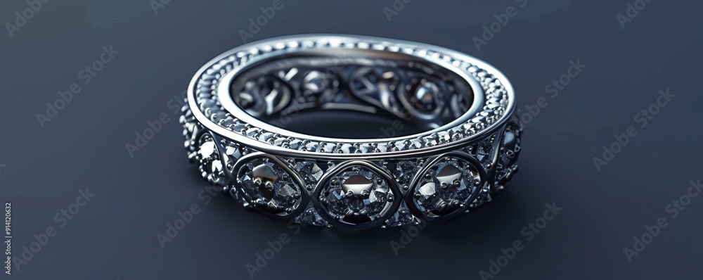 Obraz premium Elegant silver ring, 4K hyperrealistic photo