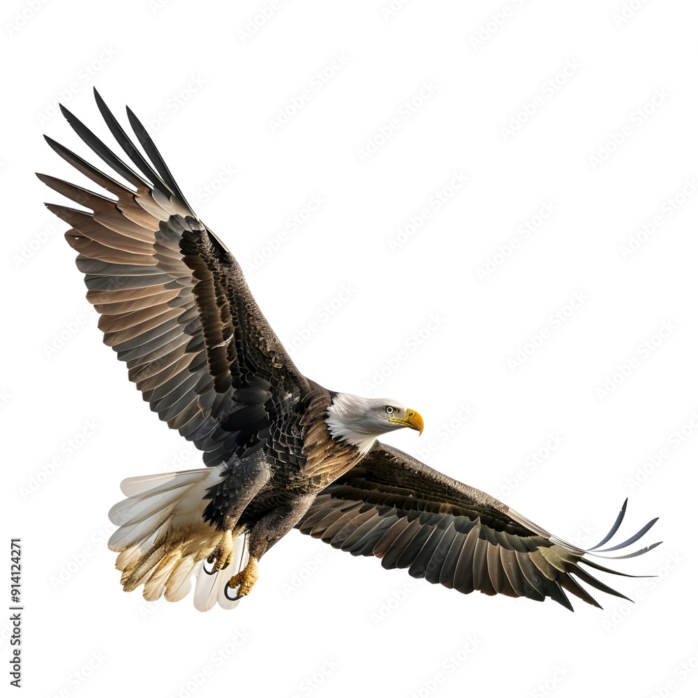 Fototapeta premium Eagle in flight isolated on transparent background