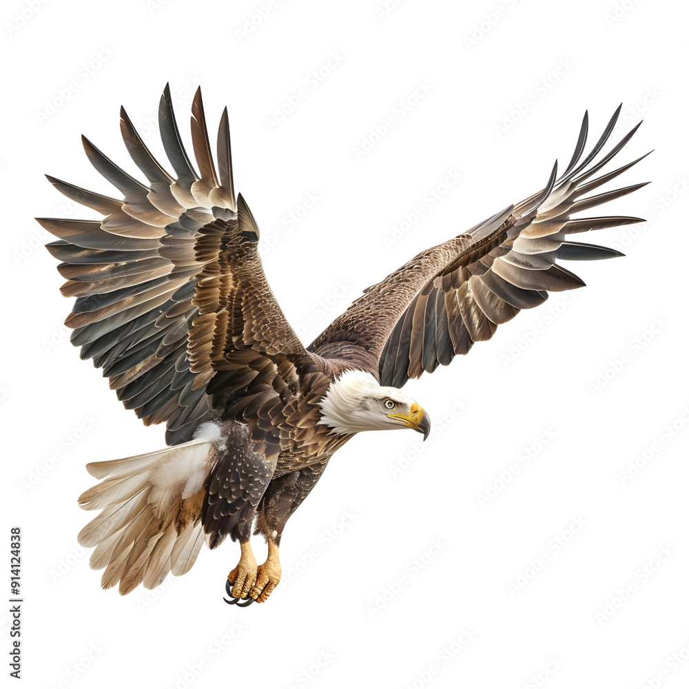 Fototapeta premium Eagle in flight isolated on transparent background