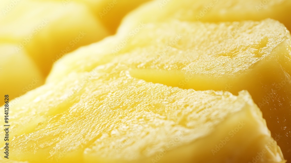 Close-Up of Juicy Pineapple Slices Close-Up of Juicy Pineapple Slices