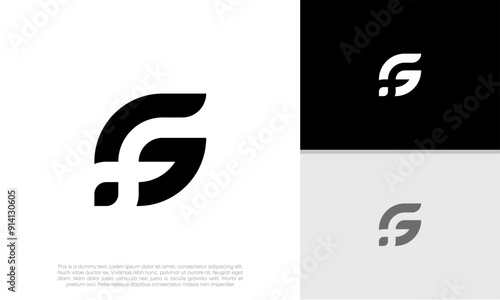 Initials GF. FG Logo design. Initial Letter Logo. Innovative high tech logo template.