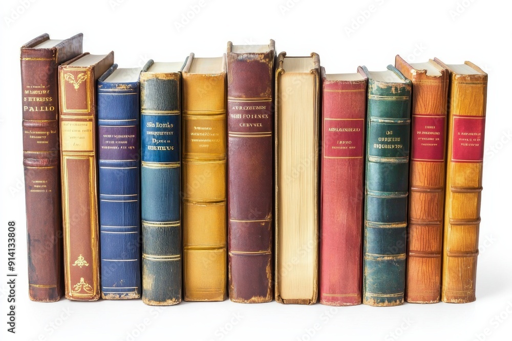 Books Collection on Isolated white background created with generative ai Books Collection on Isolated white background created with generative ai