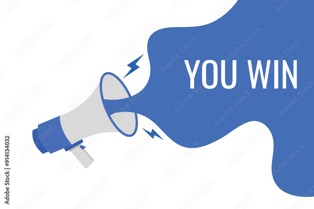 you win button, banner, label, template for website. you win text with colorful megaphone icon
you win button, banner, label, template for website. you win text with colorful megaphone icon