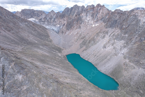 Wallpaper Mural mountains lake glacier aerial view drone Torontodigital.ca