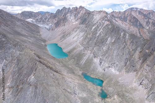 Wallpaper Mural mountains lake glacier aerial view drone Torontodigital.ca