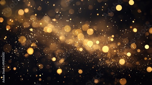 A cascade of golden sparks falling against a dark backdrop, creating a magical and enchanting atmosphere. Ideal for celebratory themes.