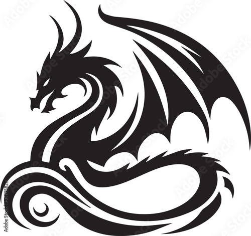 dragon vector silhouette illustration logo