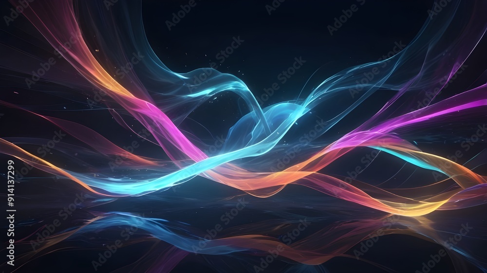 Stream Light Trail in 3D Abstract Colored Background Stream Light Trail in 3D Abstract Colored Background