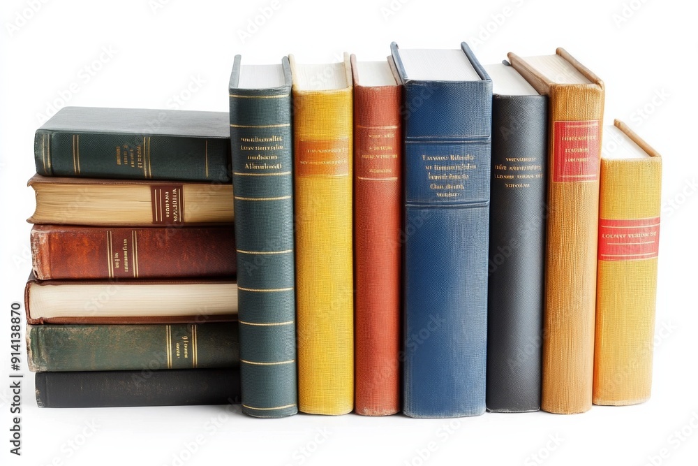 Fototapeta premium Books Collection on Isolated white background created with generative ai