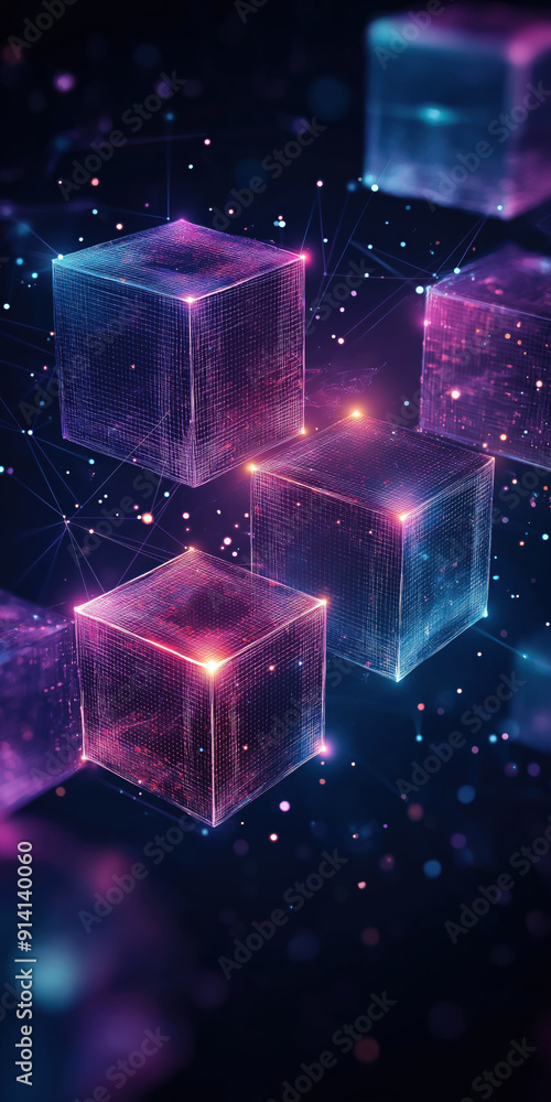 Abstrakte Datenblöcke, Blockchain-Technologie Abstrakte Datenblöcke, Blockchain-Technologie