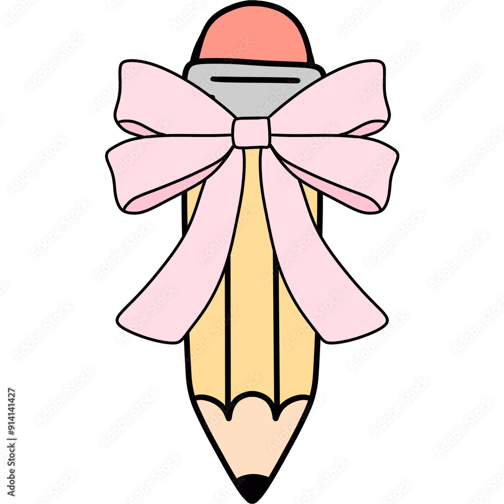 Retro groovy pastel pencil coquette bow clipart Trendy hippie cartoon doodle drawing back to school supplies art illustration Retro groovy pastel pencil coquette bow clipart Trendy hippie cartoon doodle drawing back to school supplies art illustration