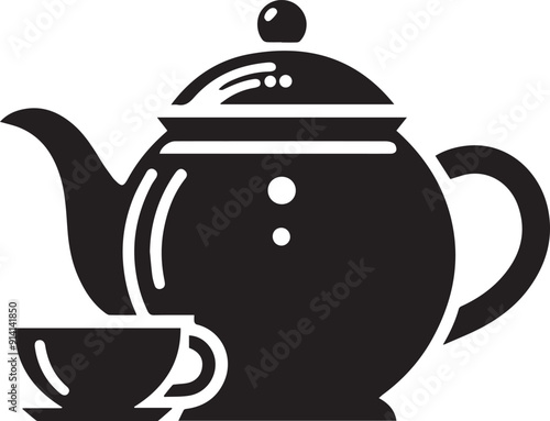 teapot vector silhouette illustration logo