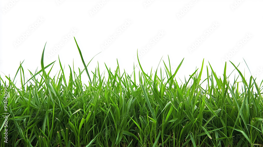 Fototapeta premium green grass on isolated white background