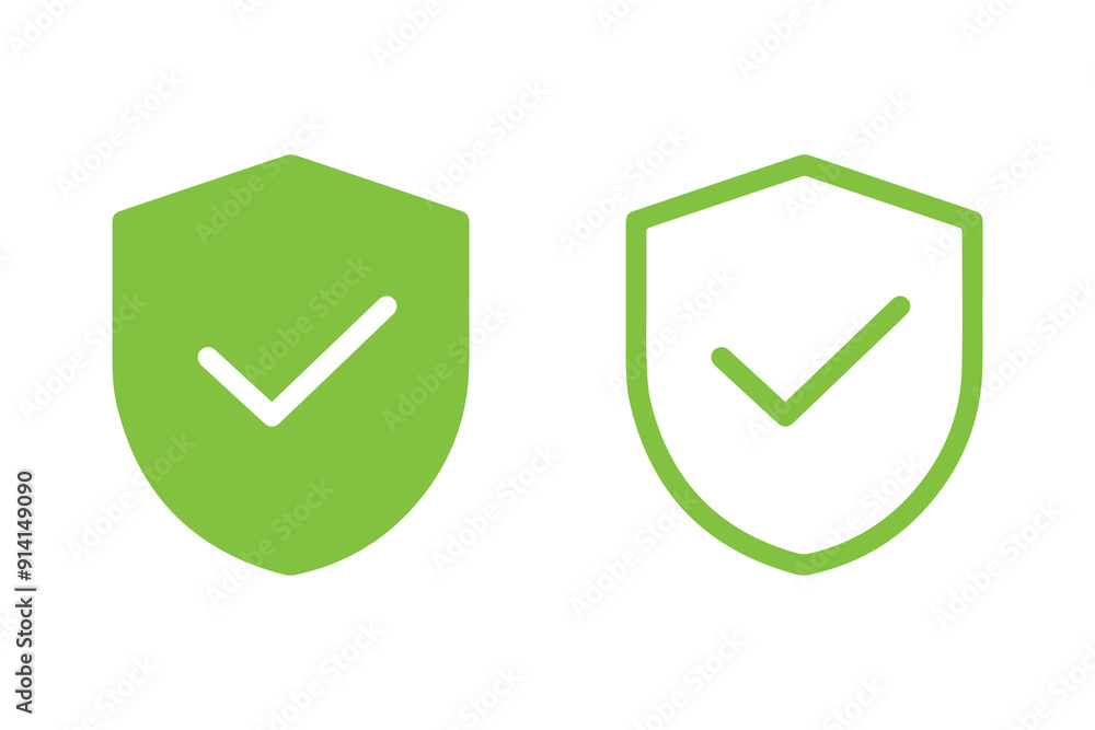 Shield check mark icon, or security shield protection icon with tick symbol vector. Shield check mark icon, or security shield protection icon with tick symbol vector.