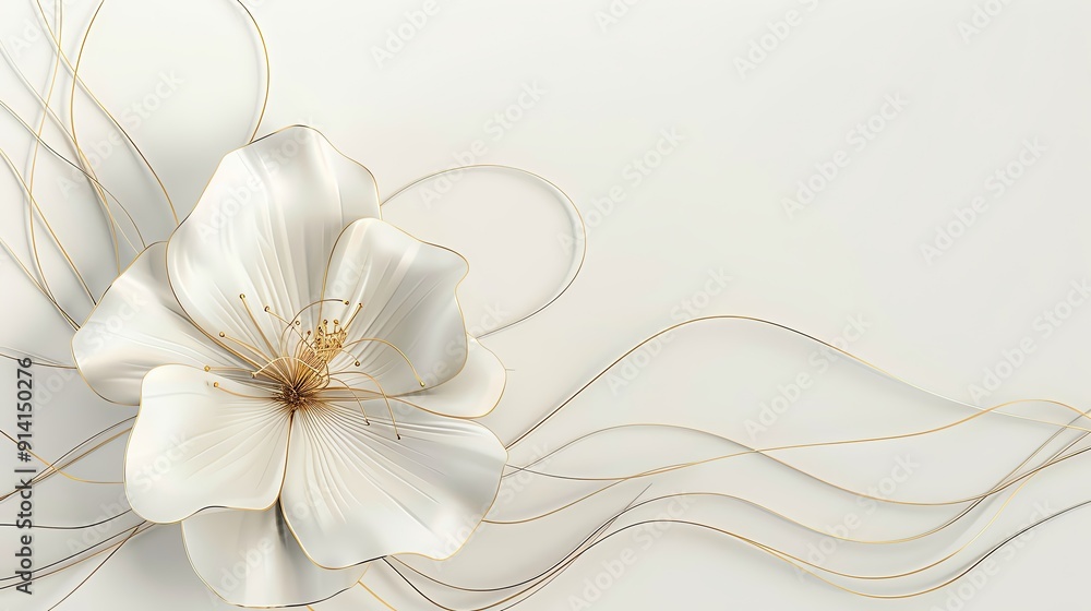 Elegant white flower against a soft background, showcasing delicate petals and graceful curves, perfect for minimalistic decor. Elegant white flower against a soft background, showcasing delicate petals and graceful curves, perfect for minimalistic decor.
