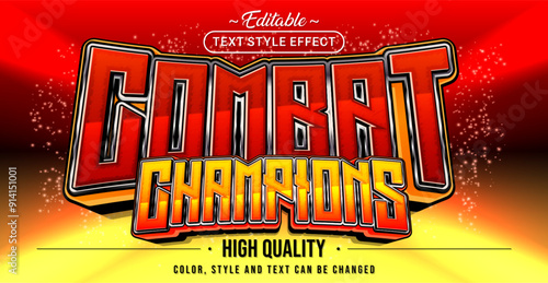 Editable text style effect - Combat Champions text style theme.