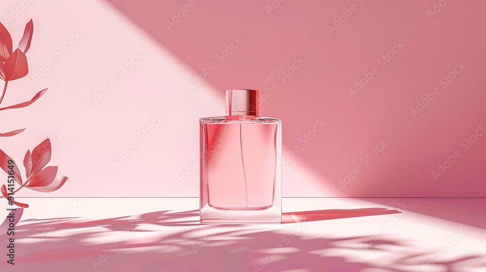 A mockup of a simple, sophisticated perfume bottle. chic poster for a parfumerie, Generative AI. A mockup of a simple, sophisticated perfume bottle. chic poster for a parfumerie, Generative AI.