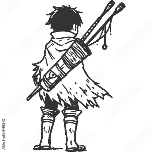 Outcast Vintage Illustration Vector