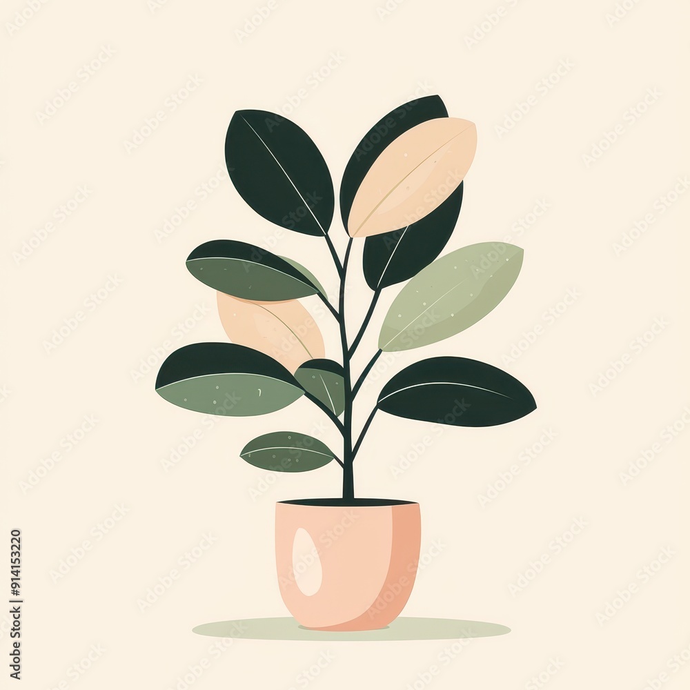 Minimalist Houseplant Illustration. Minimalist Houseplant Illustration.