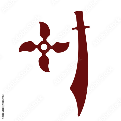 sword weapon, vector, logo, vector illustration, abstract, art, 3d rendering, silhouette