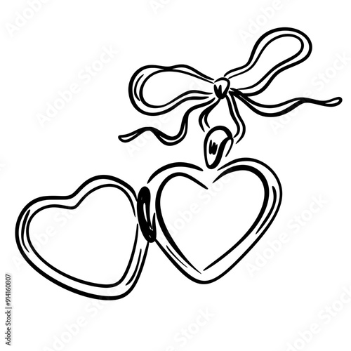 Hand Drawn Heart Locket Illustration