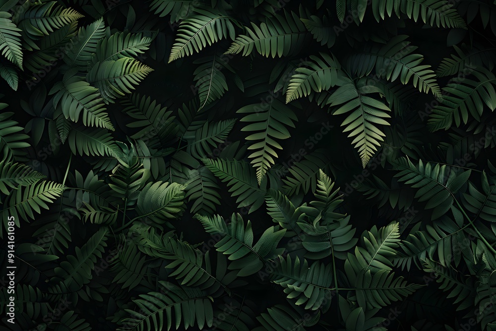 Lush green fern leaves background Lush green fern leaves background