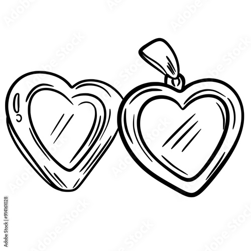 Hand Drawn Heart Locket Illustration