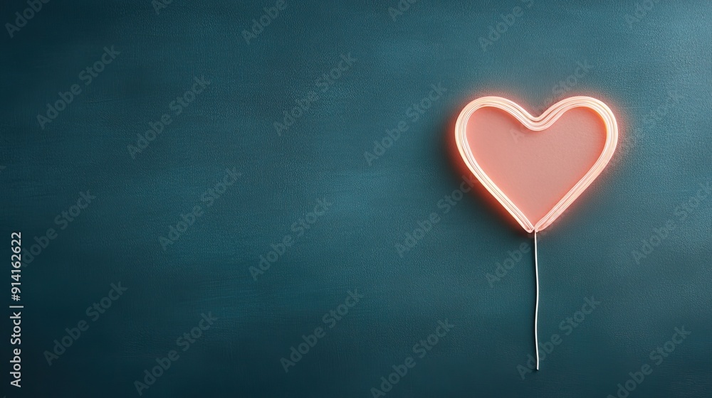 A vibrant neon heart illuminates a dark concrete wall, creating a striking contrast in color and enhancing the mood of the surroundings A vibrant neon heart illuminates a dark concrete wall, creating a striking contrast in color and enhancing the mood of the surroundings