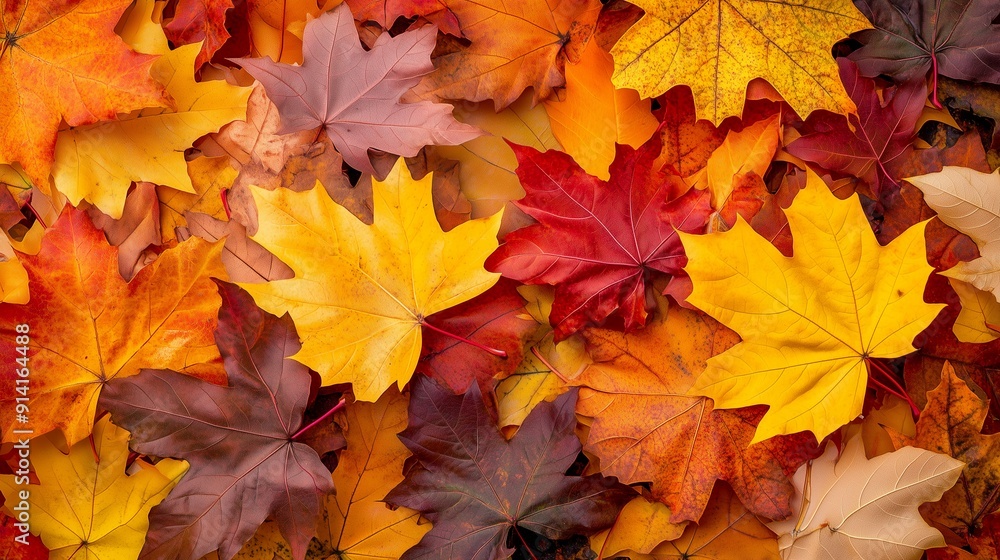 Vibrant Autumn Leaves Background Showing Colorful Fall Foliage Texture Vibrant Autumn Leaves Background Showing Colorful Fall Foliage Texture