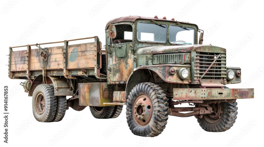 Old military truck on transparent background Old military truck on transparent background