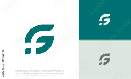 Initials GF. FG Logo design. Initial Letter Logo. Innovative high tech logo template.