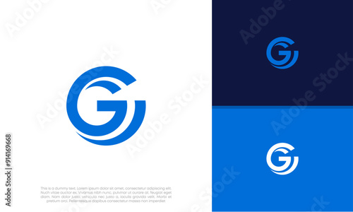 Initials G Logo design. Initial Letter Logo. Innovative high tech logo template.