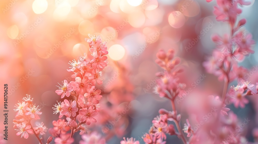 Soft Blurred Floral Bokeh Background with Warm Tones and Copyspace Soft Blurred Floral Bokeh Background with Warm Tones and Copyspace