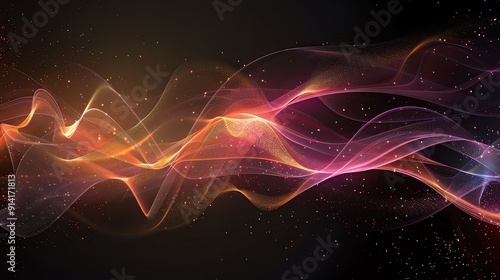 Wallpaper Mural Abstract wave design in vibrant colors, creating a sense of motion and fluidity against a dark background. Torontodigital.ca