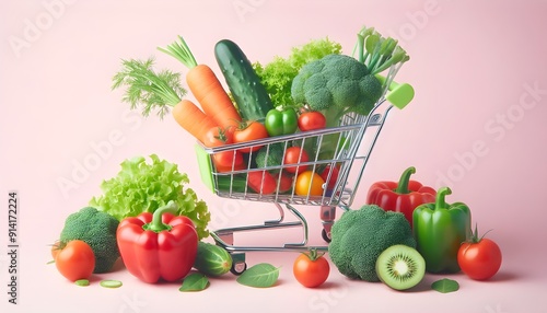 vegetable cart shoping - Generative AI