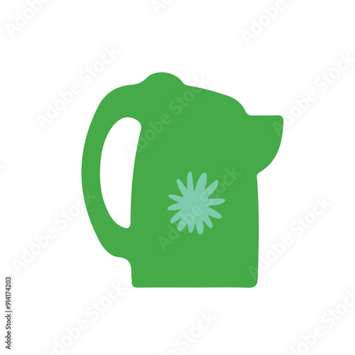 green kettle, vector, logo, silhouette, vector illustration, abstract, art, 3d rendering