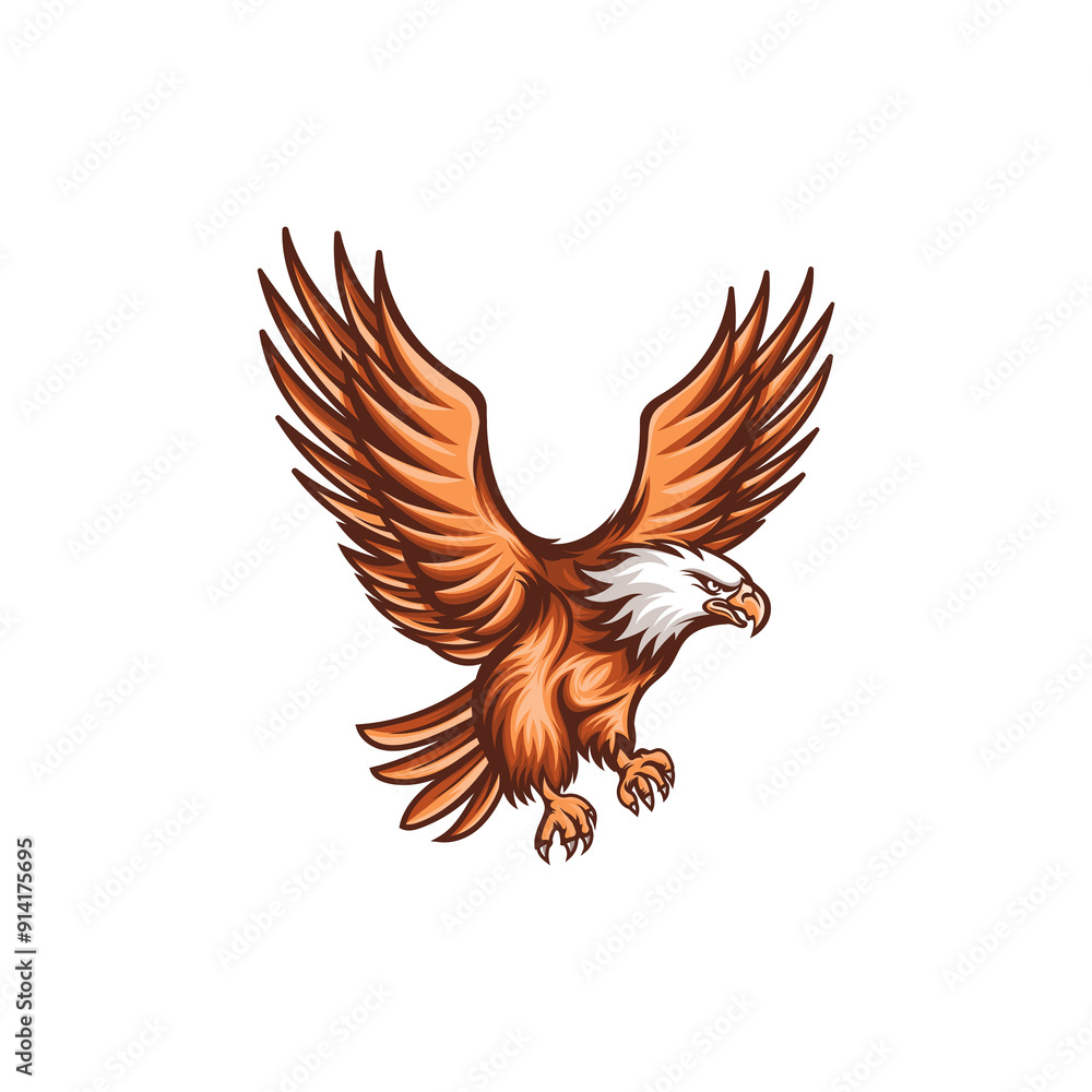 Fototapeta premium A retro-style badge with a detailed eagle design