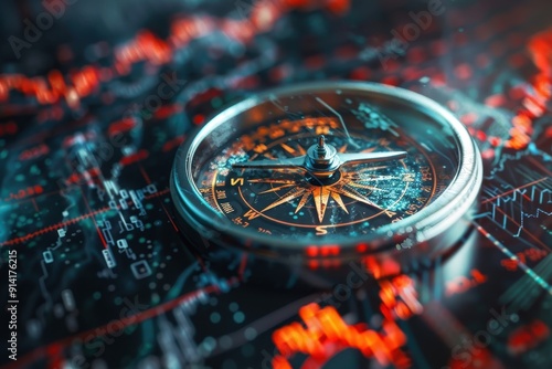 Compass on a Digital Map