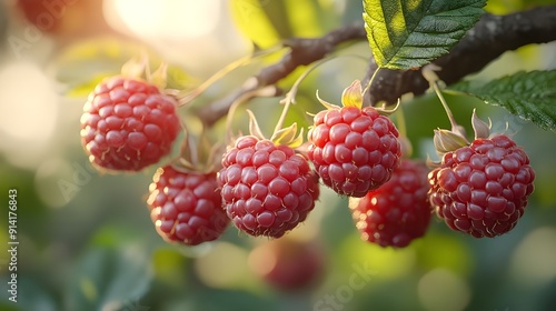 raspberry on a branch photography images