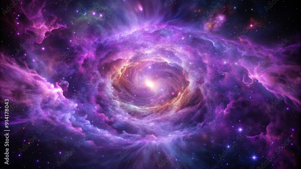 Purple gas nebulae in space and sparkling stars Purple gas nebulae in space and sparkling stars