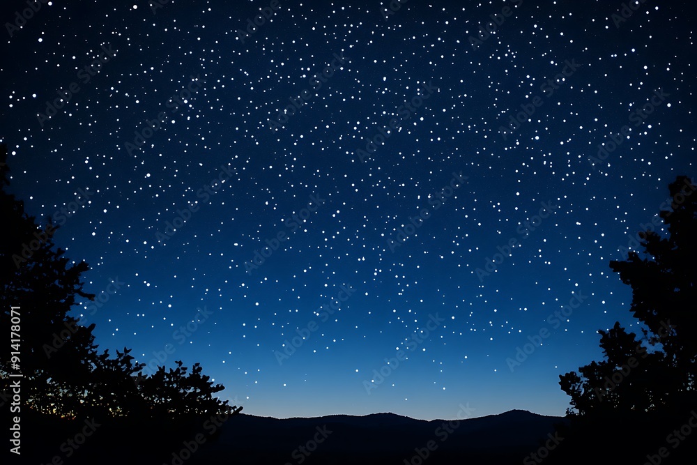 Obraz premium Ethereal Night Sky with Scattered Stars Illustration