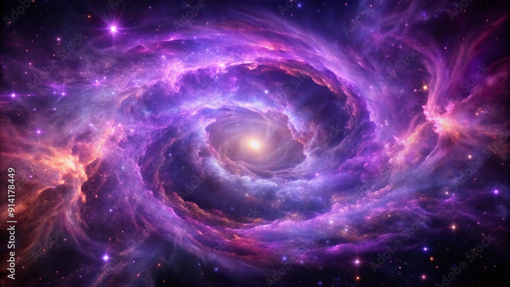 Purple gas nebulae in space and sparkling stars Purple gas nebulae in space and sparkling stars