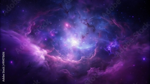Fototapeta Naklejka Na Ścianę i Meble -  Purple gas nebulae in space and sparkling stars