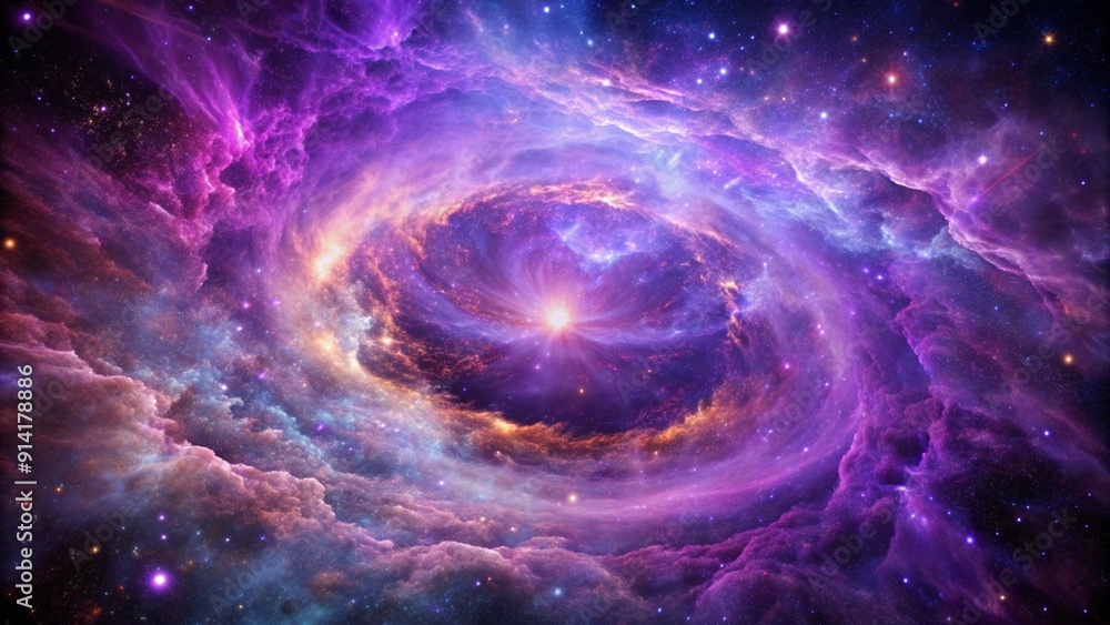 Purple gas nebulae in space and sparkling stars Purple gas nebulae in space and sparkling stars
