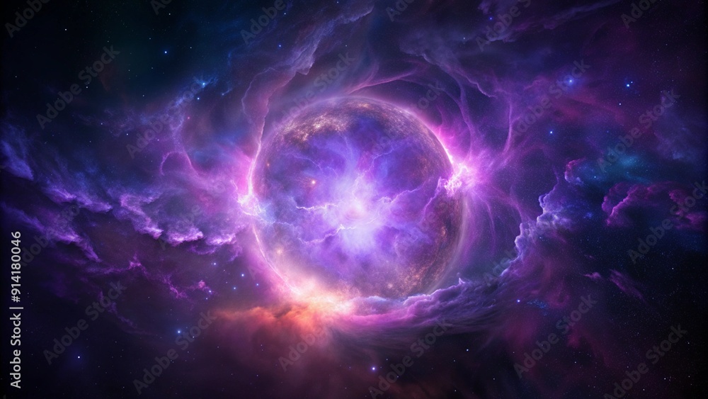Purple gas nebulae in space and sparkling stars Purple gas nebulae in space and sparkling stars