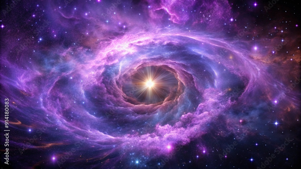 Purple gas nebulae in space and sparkling stars Purple gas nebulae in space and sparkling stars