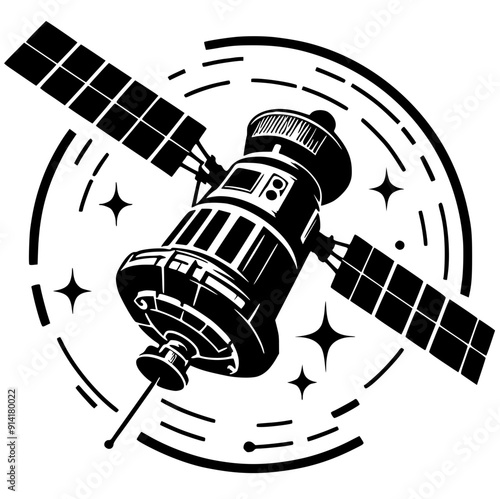 Space satellite silhouette
