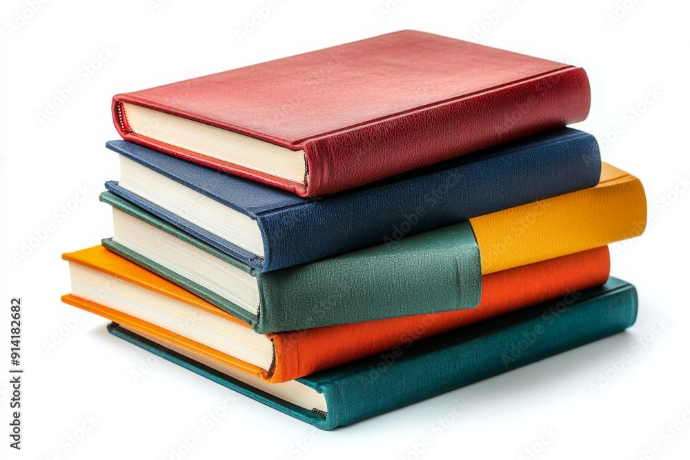 Books Collection on Isolated white background created with generative ai Books Collection on Isolated white background created with generative ai
